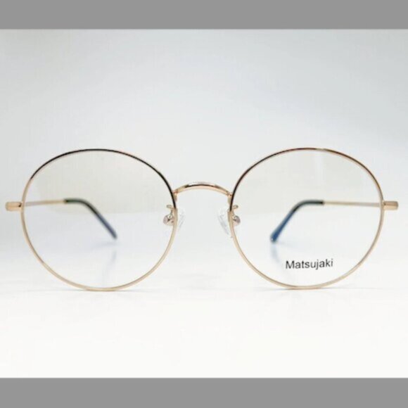 Matsujaki Japan Thin Gold Round Glasses Frames - 53-19-138 - Picture 1 of 9